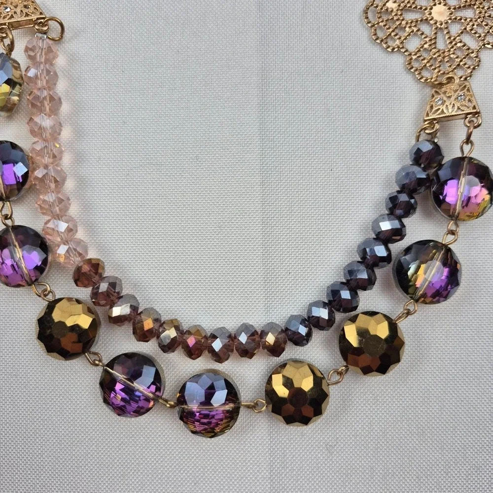 Vtg Gold Tone Filigree Necklace 28-31